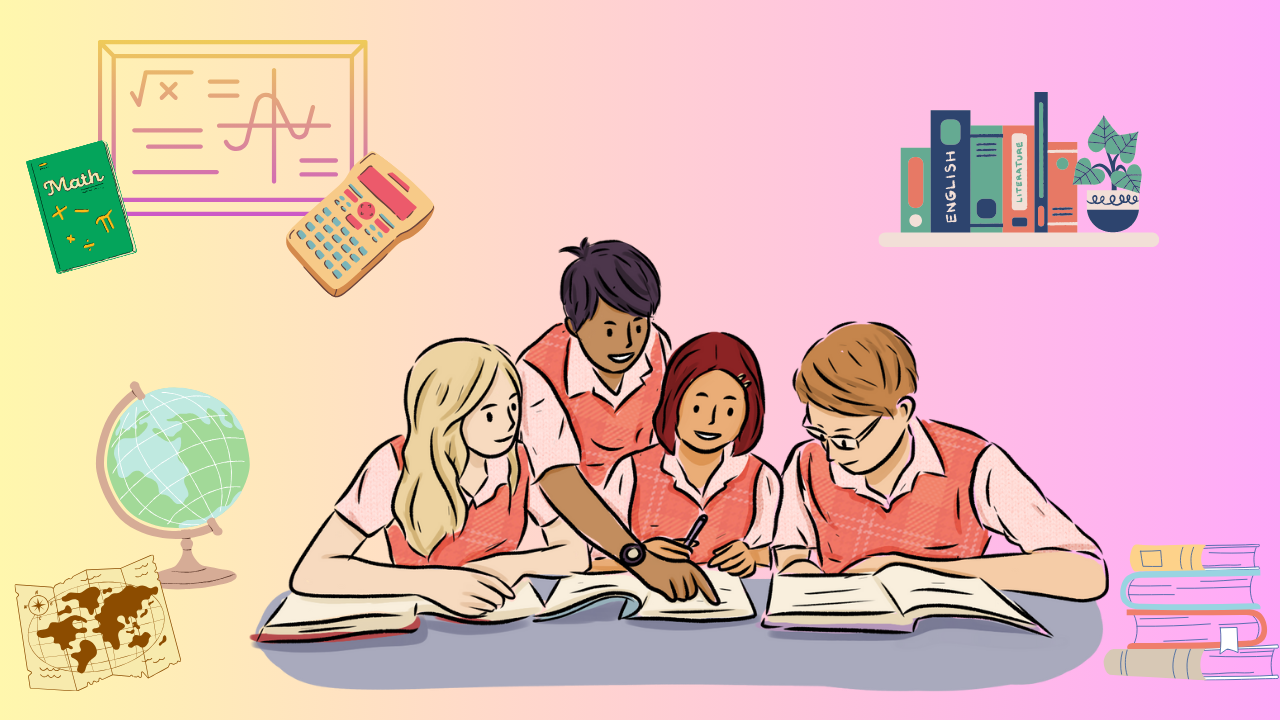 受験勉強をする女子高校生